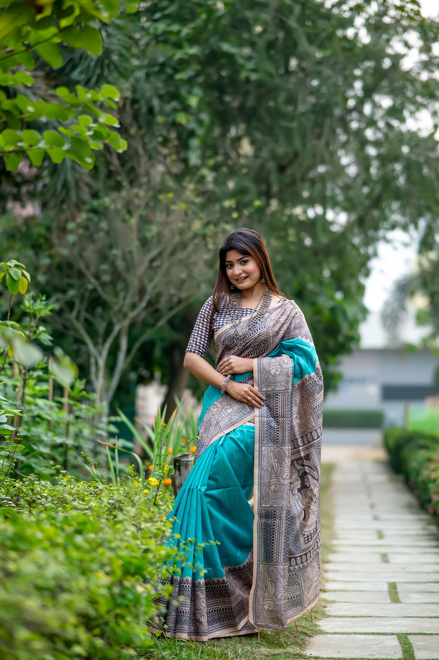 Yogita Rama Soft Tussar Silk Madhubani printed Saree