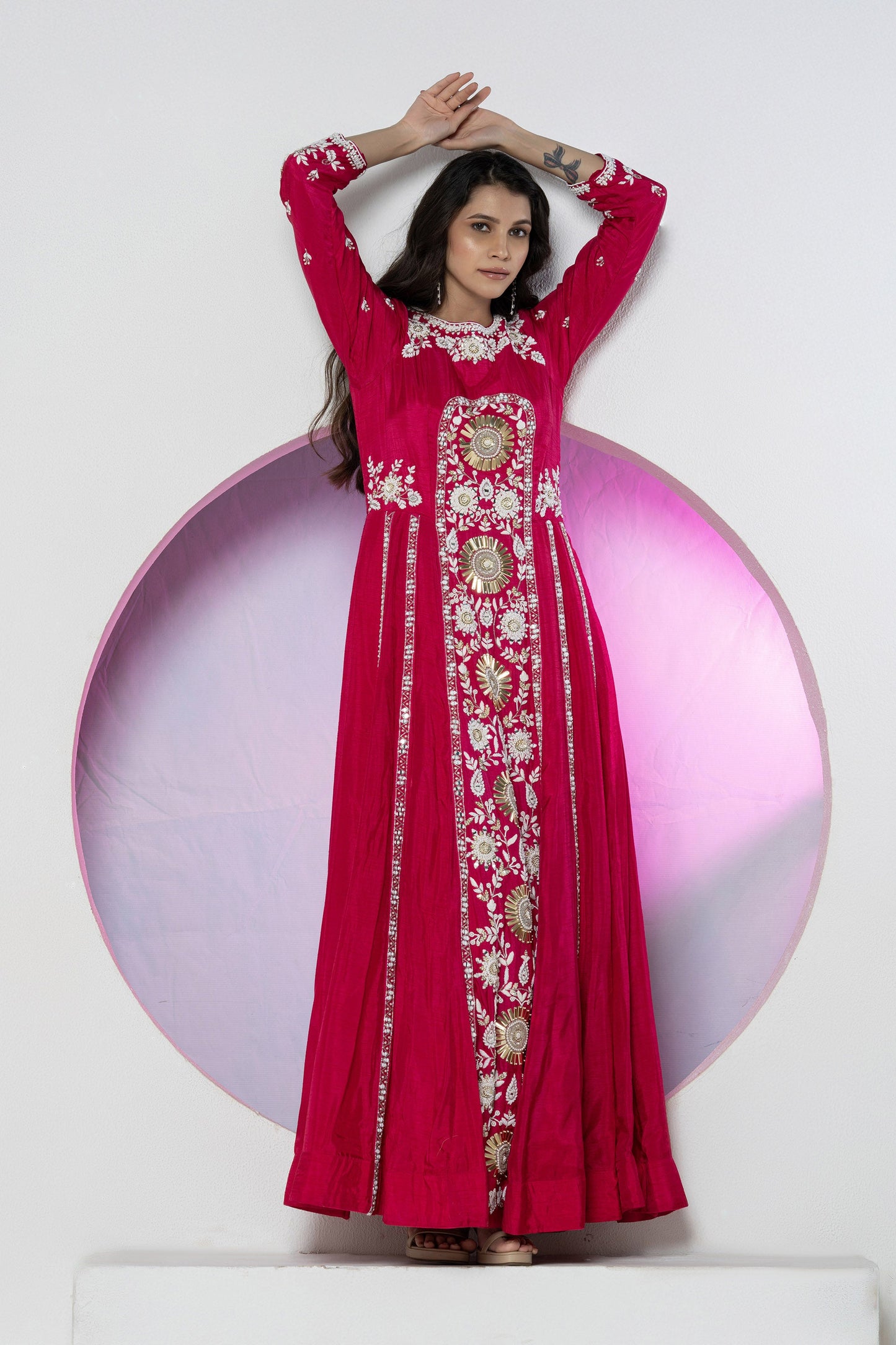 Fuchsia Pink Dola Silk Gown