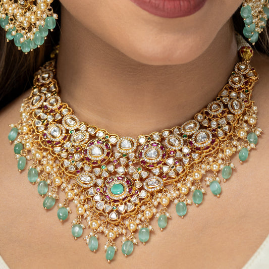 Zevar Club Exquisite Classy Kundan Pastel Blue Set