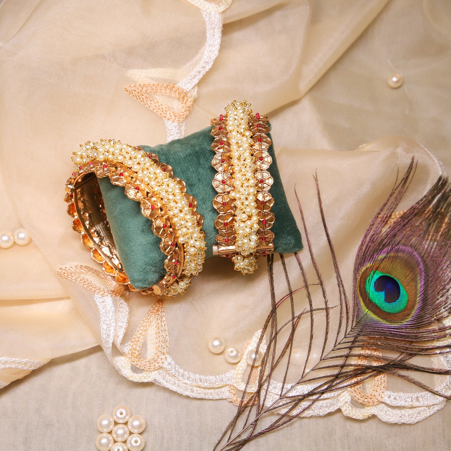 Zevar Club Lakshmi Gini Pearl Bangles