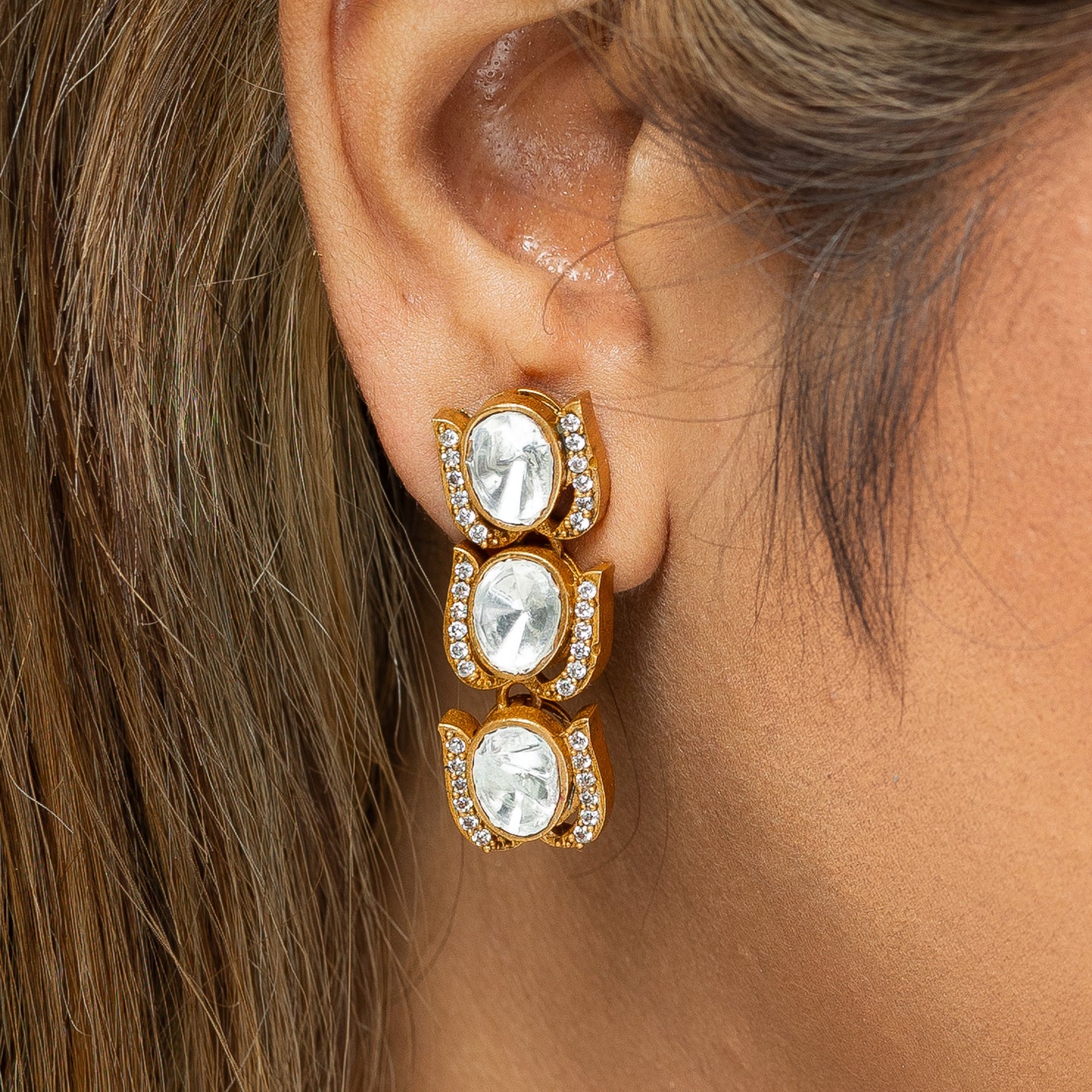 Zevar Club Single Line Neeti Neutral Victorian Kundan Set