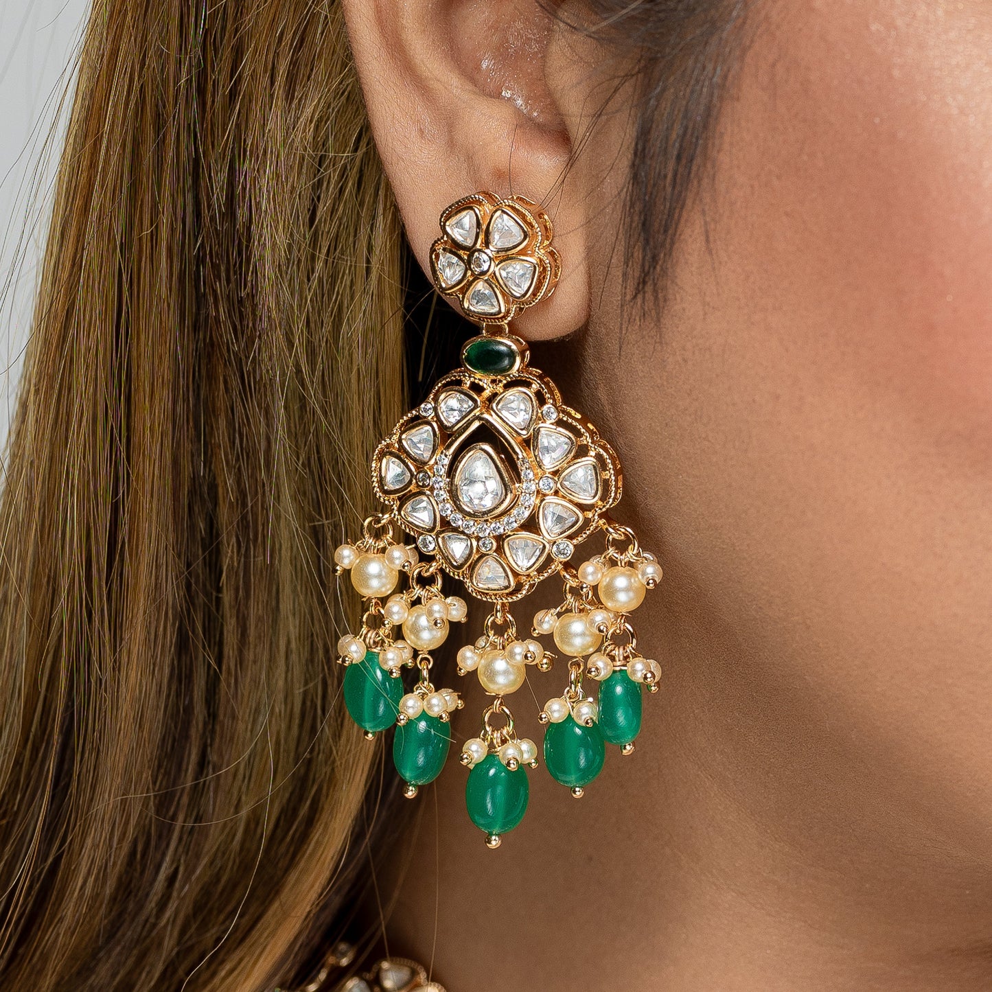 Zevar Club Majestic Semi Bridal Green Set