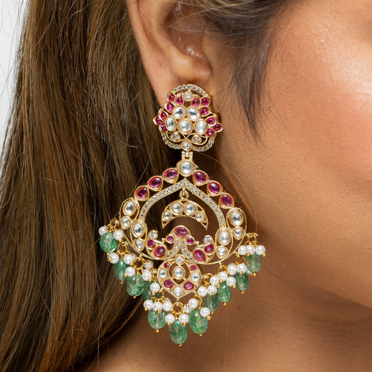 Zevar Club Meenakari Kundan Earrings