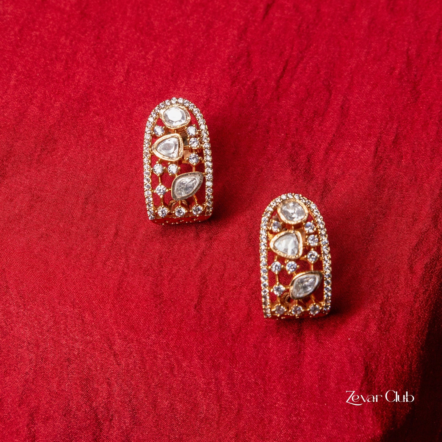 Zevar Club Musafir Uncut Moissanite Studs Earring