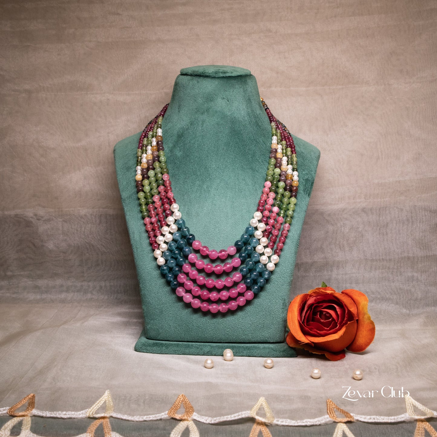 Zevar Club Magnificent Semi Precious Multi Colour Necklace