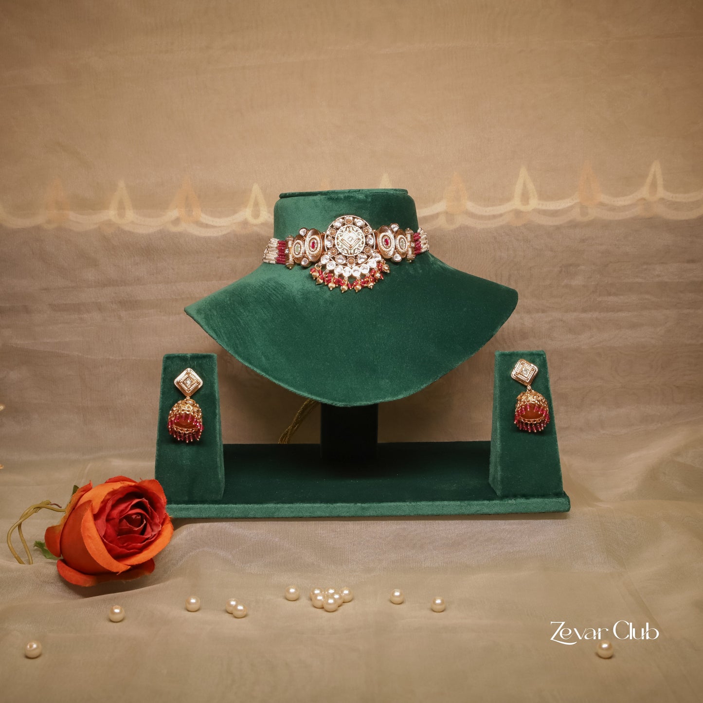 Zevar Club Handcrafted Pastel Antique Choker